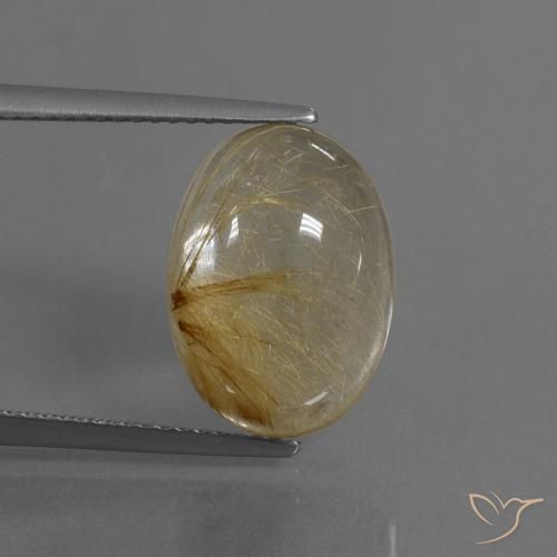 8.05ct 자연스러운 매우 밝은 황금빛 갈색 루틸 쿼츠, 타원형, 투명한