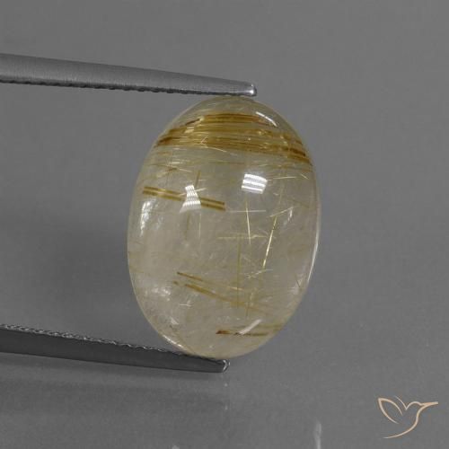 8.12ct 자연스러운 매우 밝은 황금빛 갈색 루틸 쿼츠, 타원형, 투명한