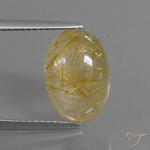 5.72ct 자연스러운 흙빛 노란색 루틸 쿼츠, 타원형, 투명한