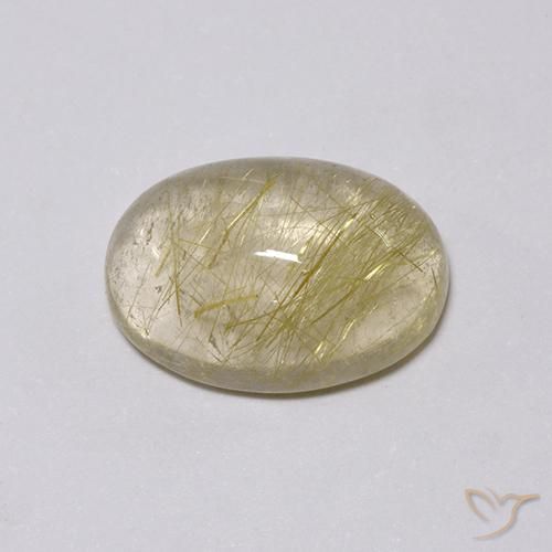 4.97ct 자연스러운 연노랑 루틸 쿼츠, 타원형, 투명한