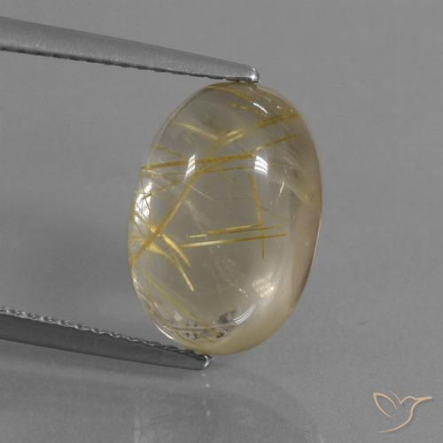 5.58ct 자연스러운 매우 밝은 황금빛 갈색 루틸 쿼츠, 타원형, 투명한