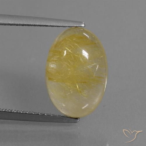 5.06ct 자연스러운 브라이트 골드 루틸 쿼츠, 타원형, 투명한