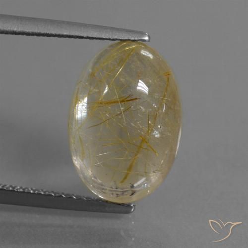 4.81ct 자연스러운 매우 밝은 황금빛 갈색 루틸 쿼츠, 타원형, 투명한