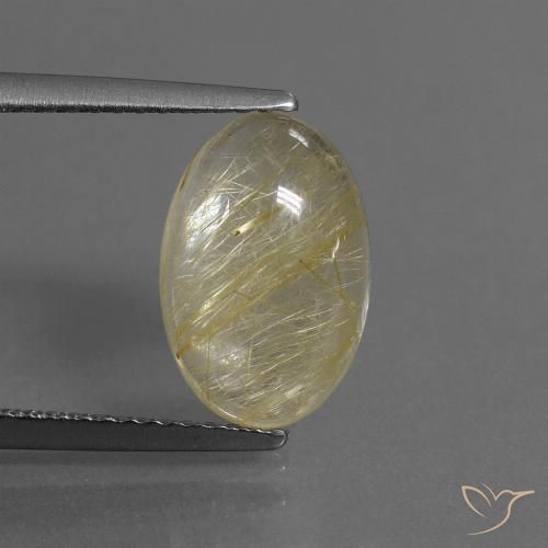 3.59ct 자연스러운 연노랑 루틸 쿼츠, 타원형, 투명한