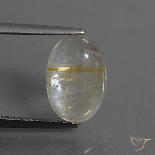 3.12ct 자연스러운 매우 밝은 황금빛 갈색 루틸 쿼츠, 타원형, 투명한