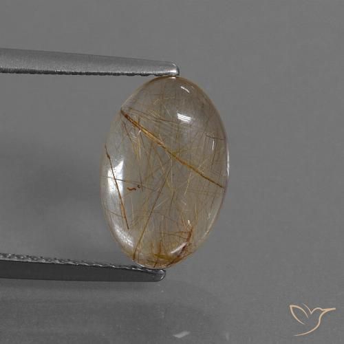 3.06ct 자연스러운 매우 밝은 황갈색 루틸 쿼츠, 타원형, 투명한