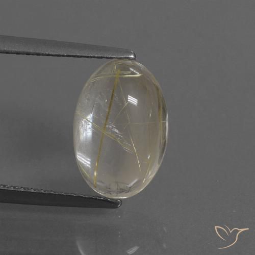 3.27ct 자연스러운 매우 밝은 황금빛 갈색 루틸 쿼츠, 타원형, 투명한