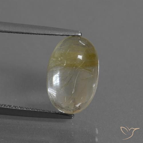 4.09ct 자연스러운 연노랑 루틸 쿼츠, 타원형, 투명한