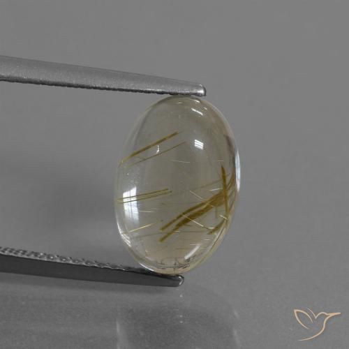 4.38ct 자연스러운 매우 밝은 황금빛 갈색 루틸 쿼츠, 타원형, 투명한