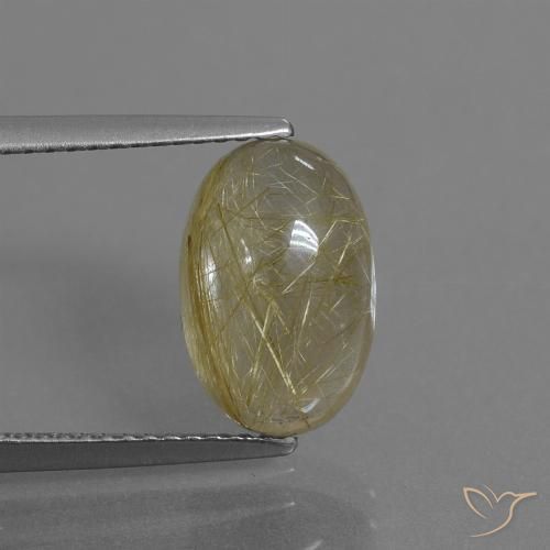 3.89ct 자연스러운 투스카니 옐로우 루틸 쿼츠, 타원형, 투명한