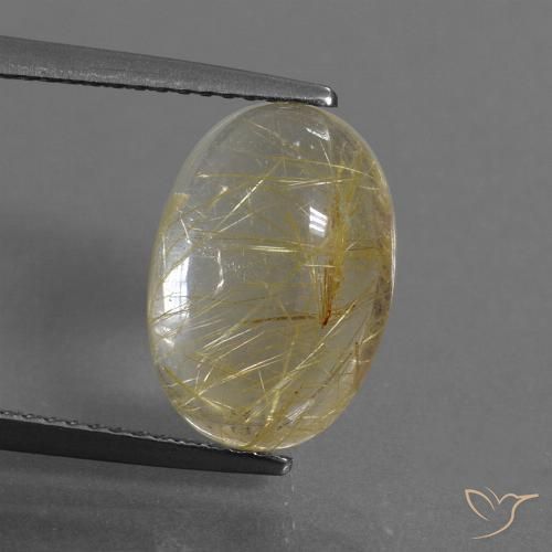 5.19ct 자연스러운 매우 밝은 황금빛 갈색 루틸 쿼츠, 타원형, 투명한