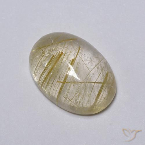 5.25ct 자연스러운 매우 밝은 황금빛 갈색 루틸 쿼츠, 타원형, 투명한