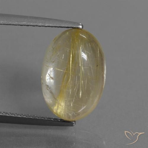 4.99ct 자연스러운 매우 밝은 황금빛 갈색 루틸 쿼츠, 타원형, 투명한