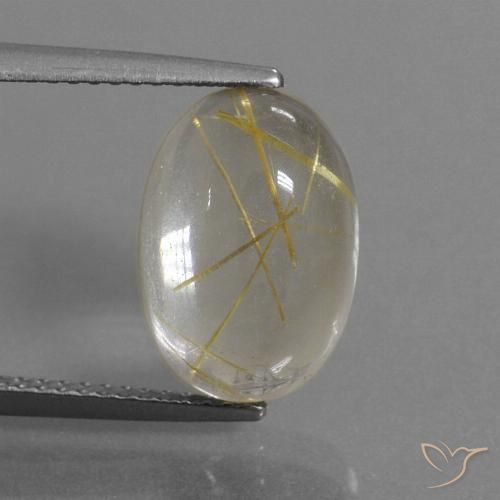 5.34ct 자연스러운 연노랑 루틸 쿼츠, 타원형, 투명한