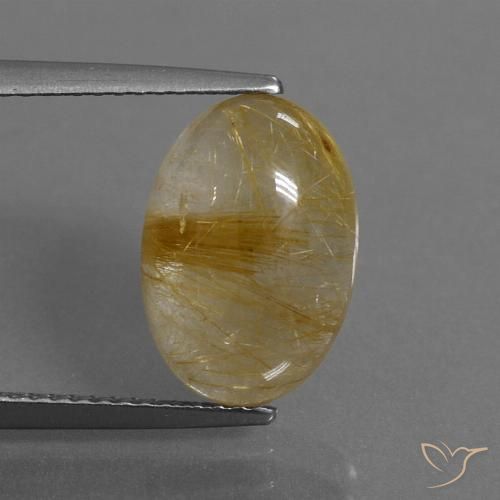 4.68ct 자연스러운 매우 밝은 황금빛 갈색 루틸 쿼츠, 타원형, 투명한