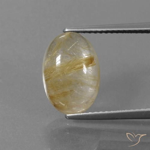 4.57ct 자연스러운 매우 밝은 황금빛 갈색 루틸 쿼츠, 타원형, 투명한