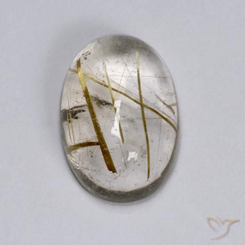 6.44ct 자연스러운 연한 갈색 루틸 쿼츠, 타원형, 투명한