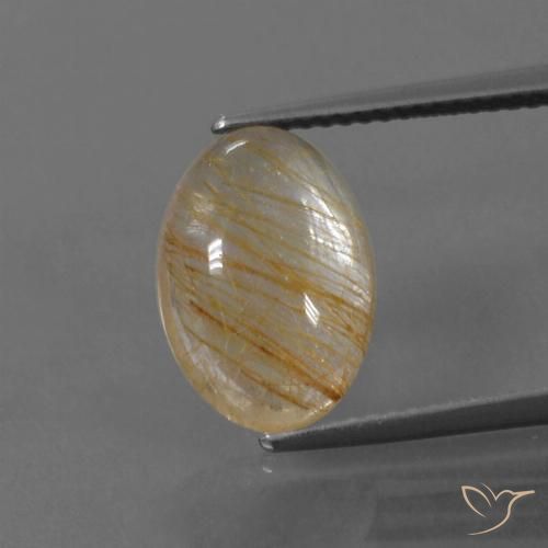 4.60ct 자연스러운 매우 밝은 갈색 루틸 쿼츠, 타원형, 투명한