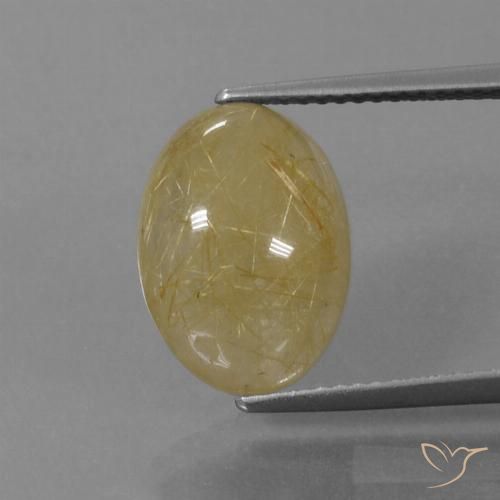 5.66ct 자연스러운 디종 옐로우 루틸 쿼츠, 타원형, 투명한