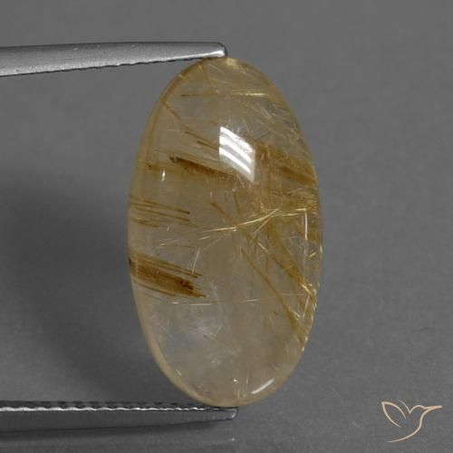 8.23ct 자연스러운 매우 밝은 황금빛 갈색 루틸 쿼츠, 타원형, 투명한