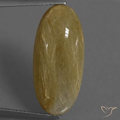 12.34ct 자연스러운 미디엄 옐로우 루틸 쿼츠, 타원형, 투명한