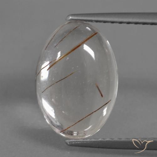 3.45ct 자연스러운 구리로 지우기 루틸 쿼츠, 타원형, 투명한