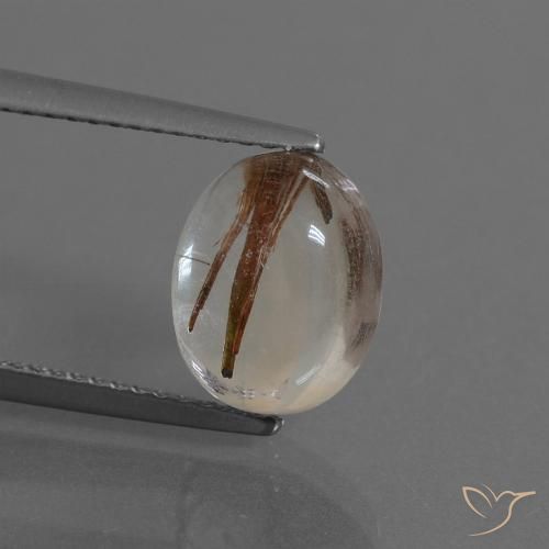 3.48ct 자연스러운 구리로 지우기 루틸 쿼츠, 타원형, 투명한