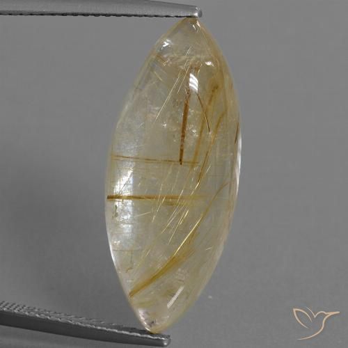 14.68ct 자연스러운 매우 밝은 황금빛 갈색 루틸 쿼츠, 보석, 투명한