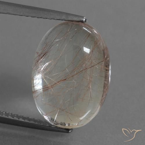 8.28ct 자연스러운 구리로 지우기 루틸 쿼츠, 타원형, 투명한