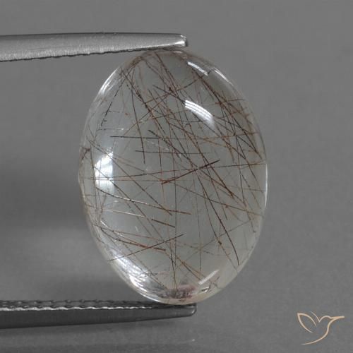 8.10ct 자연스러운 구리로 지우기 루틸 쿼츠, 타원형, 투명한
