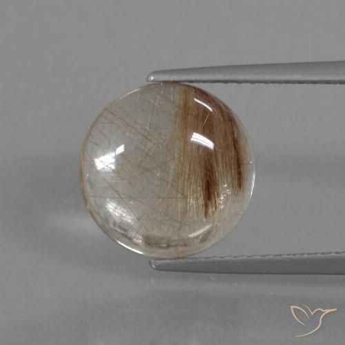 4.31ct 자연스러운 웜 브라운 루틸 쿼츠, 둥근, 투명한