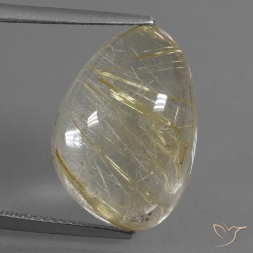 12.10ct 자연스러운 연노랑 루틸 쿼츠, 팬시한, 투명한
