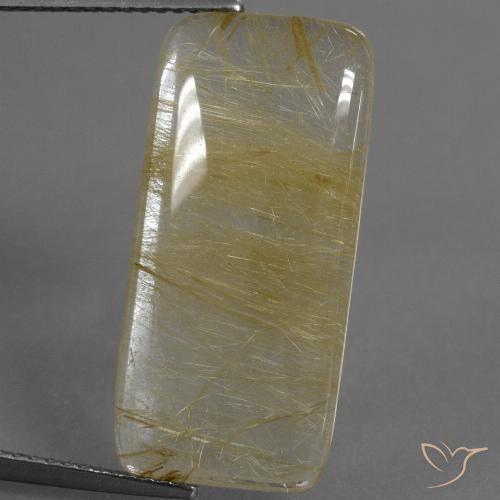 10.78ct 자연스러운 연노랑 루틸 쿼츠, 방석, 투명한