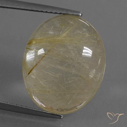 10.36ct 자연스러운 연노랑 루틸 쿼츠, 타원형, 투명한