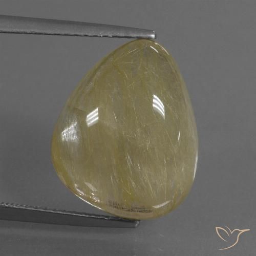 10.83ct 자연스러운 연노랑 루틸 쿼츠, 배 모양, 투명한