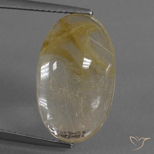 8.65ct 자연스러운 따뜻한 노란색 루틸 쿼츠, 타원형, 투명한