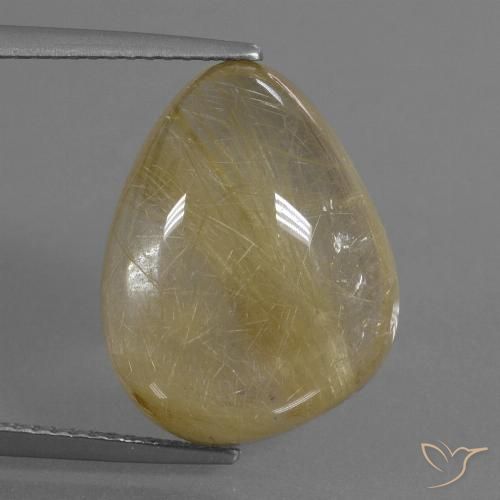 14.00ct 자연스러운 라이트 디종 옐로우 루틸 쿼츠, 팬시한, 투명한