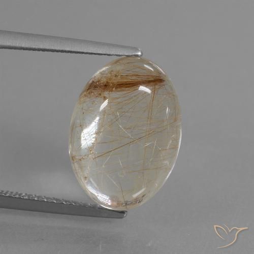 6.48ct 자연스러운 웜 브라운 루틸 쿼츠, 타원형, 투명한