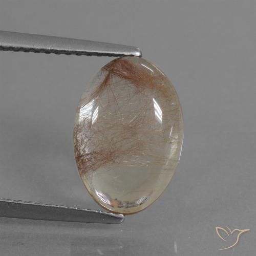 3.64ct 자연스러운 구리로 지우기 루틸 쿼츠, 타원형, 투명한