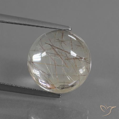 6.66ct 자연스러운 매우 밝은 갈색 루틸 쿼츠, 둥근, 투명한