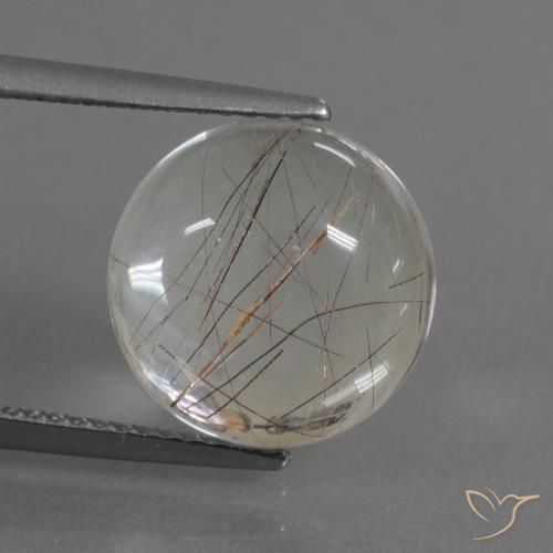 6.24ct 자연스러운 연한 갈색 루틸 쿼츠, 둥근, 투명한