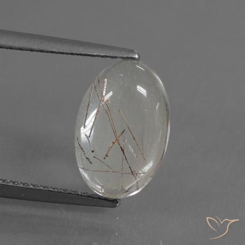 3.08ct 자연스러운 구리로 지우기 루틸 쿼츠, 타원형, 투명한