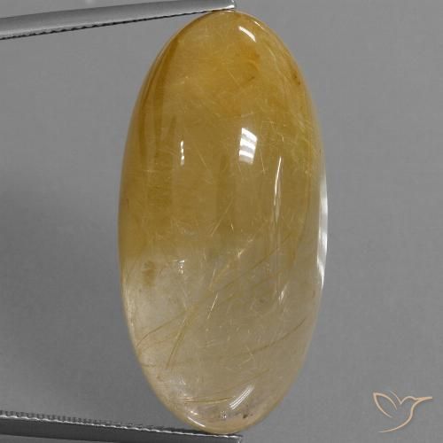 56.10ct 자연스러운 미디엄 골드 루틸 쿼츠, 타원형, 투명한