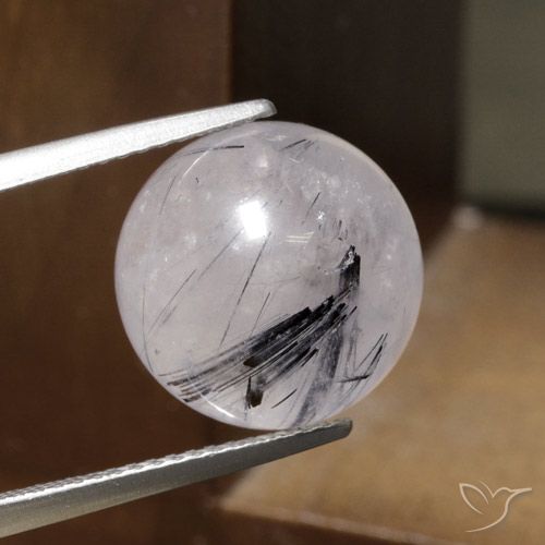 14.19ct 자연스러운 검은색으로 지우기 루틸 쿼츠, 구 / 공, 투명한