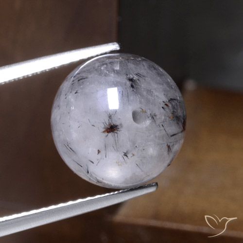12.36ct 자연스러운 검은색으로 지우기 루틸 쿼츠, 구 / 공, 투명한