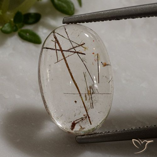 3.42ct 자연스러운 구리로 지우기 루틸 쿼츠, 타원형, 투명한