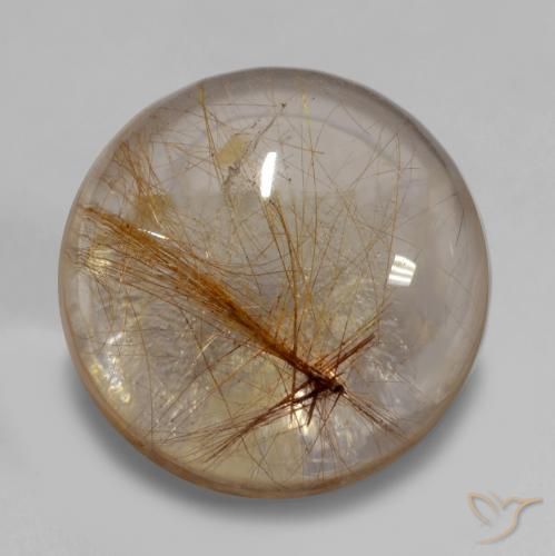 6.49ct 자연스러운 매우 밝은 황갈색 루틸 쿼츠, 둥근, 투명한