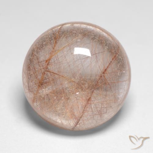 9.53ct 자연스러운 매우 밝은 갈색 루틸 쿼츠, 둥근, 투명한