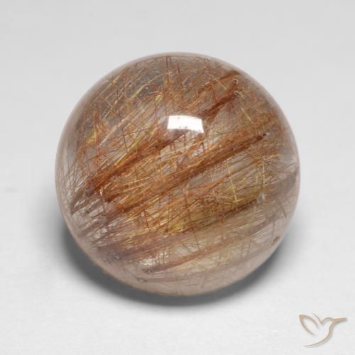 7.18ct 자연스러운 매우 밝은 황갈색 루틸 쿼츠, 둥근, 투명한