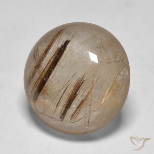 4.79ct 자연스러운 브라운 클리어 루틸 쿼츠, 둥근, 투명한